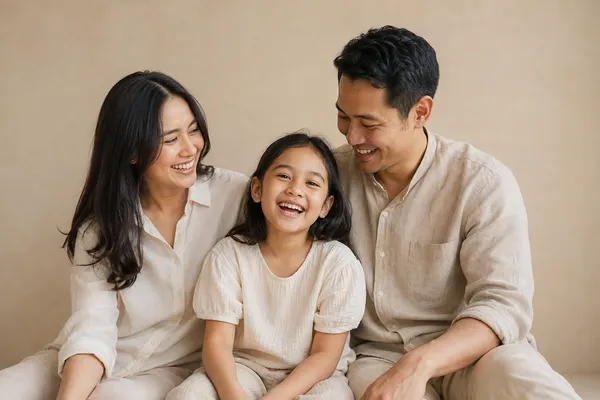 Keluarga Indonesia tersenyum bersama Moana Dental Care