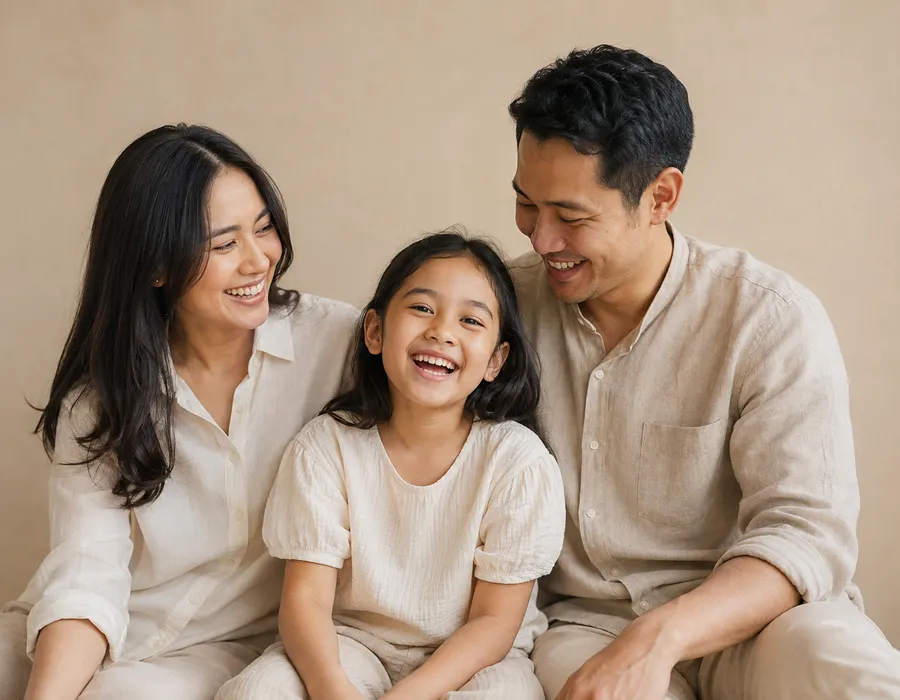 Keluarga Moana Dental Care tersenyum - perawatan gigi untuk keluarga Indonesia