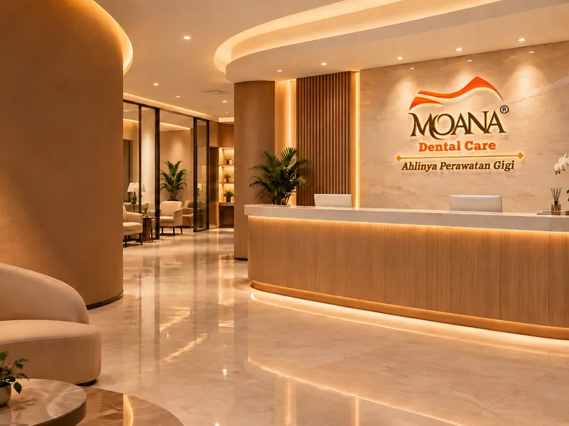 Moana Dental Care resepsionis — fasilitas premium dan nyaman