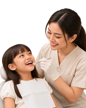Dokter Moana Dental Care melakukan pemeriksaan gigi pada pasien