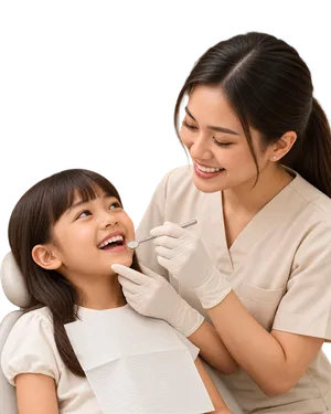 Dokter Moana Dental Care melakukan pemeriksaan gigi pada pasien